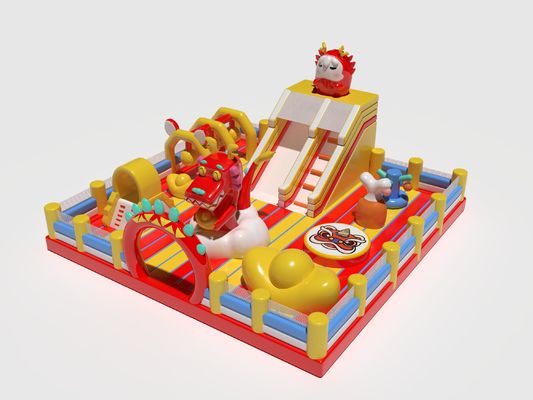 PVC Tarpaulin Dragon Park Inflatable Jumping Castle For Children (القصر القفز المضخم للأطفال)