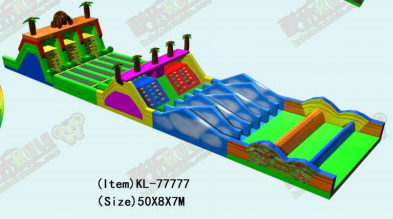 مغامرة لعب عوائق قابلة للنفخ بألوان زاهية ومبهجة