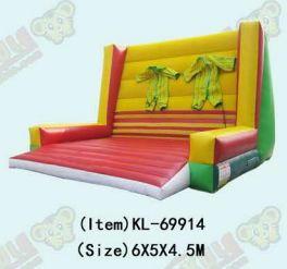 جذب حائط لاصق قابل للنفخ مرح مع بدلتين متضمنتين هيكل تسلق الصخور لتحديات مثيرة